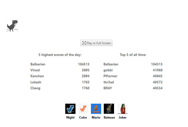 Dinosaur Game - Play Google Dinosaur Game Online logo